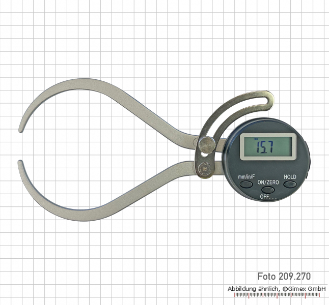 Digital caliper gauge for outside measurements,  0 - 10 mm